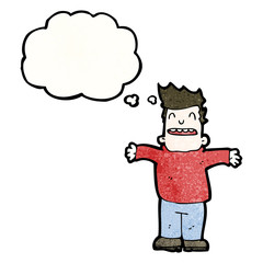 cartoon man with thought bubble