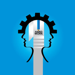 human head in teamwork idea concept vector 
