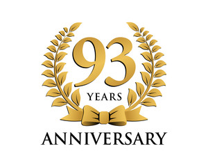anniversary logo ribbon wreath 93