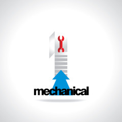 door with stairs mechanical concept 