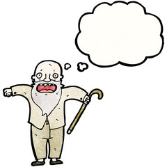 cartoon shocked old man