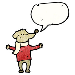 cartoon dog wearing clothes
