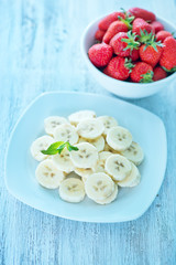 banana with strawberry