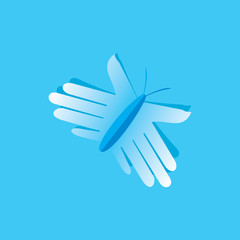 creative butterfly created with hand vector 