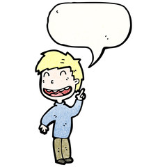 cartoon boy explaining idea
