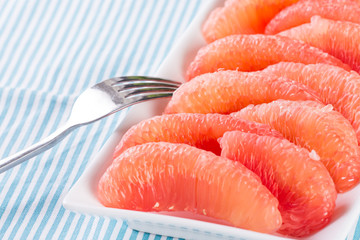 freshly peeled sweet pomelo