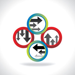 various direction of arrow vector 