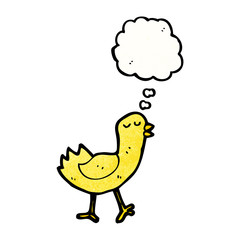 cartoon bird with thought bubble