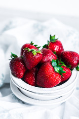 Fresh strawberries on white background