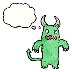 cartoon monster with thought bubble