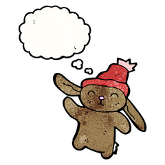 cute rabbit in hat cartoon