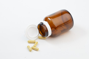 Brown medicine bottle