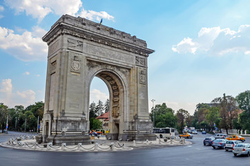 Fototapeta na wymiar The Triumph Arch. Bucharest, Romania.