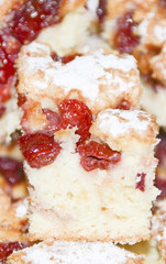 Cake with cherry fruits