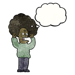 cartoon terrified man