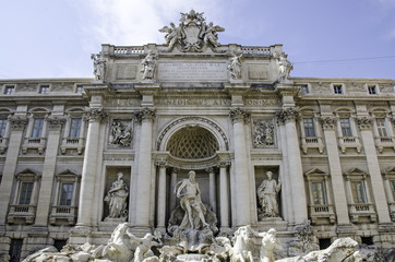 Fontana di Trevi. Detail of God Poseidon. Rome, Italy