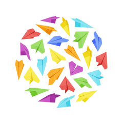 Vector decorating design made of paper planes