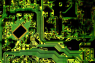 Circuit board.
Image of an electronic circuit board.