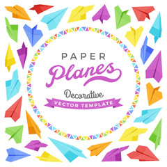 Fototapeta na wymiar Vector decorating design made of paper planes