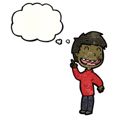 cartoon boy with idea