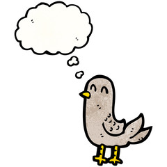 cartoon bird with thought bubble