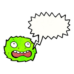 cartoon furry green monster