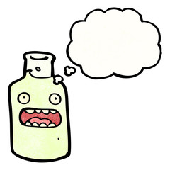 cartoon white wine bottle