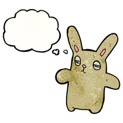 funny tired cartoon rabbit