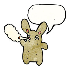 smoking rabbit cartoon