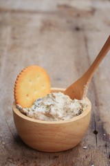 Crackers with tuna salad