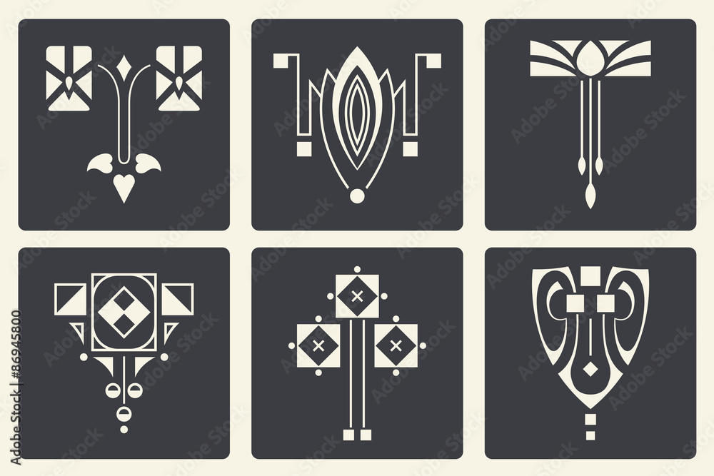 Wall mural vector abstract ornaments for design of printed and web products