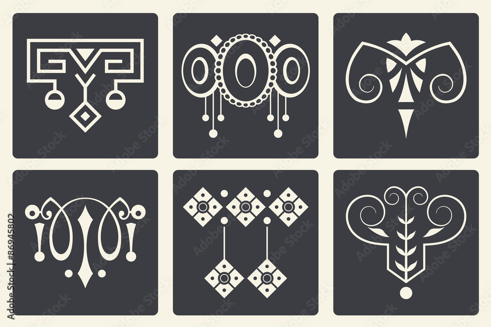 Wall mural vector abstract ornaments for design of printed and web products