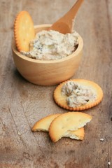 Crackers with tuna salad