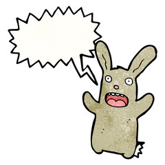 Fototapeta na wymiar cartoon frightened rabbit