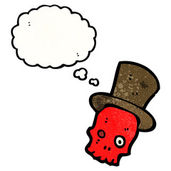 cartoon skull with top hat