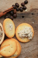 Crackers with tuna salad