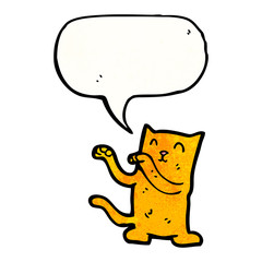 cartoon cat with speech bubble
