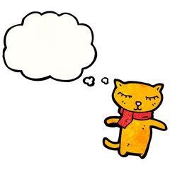 cartoon cat with thought bubble