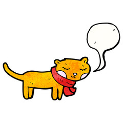 cartoon cat with speech bubble