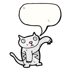 cartoon cat with speech bubble