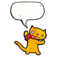 cartoon cat with speech bubble