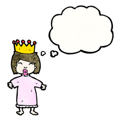 cartoon princess with thought bubble