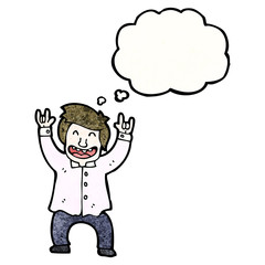 cartoon businessman rocking out