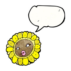cartoon pretty female sunflower face