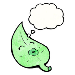 cartoon leaf with face