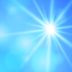 blur blue background bright star shining rays