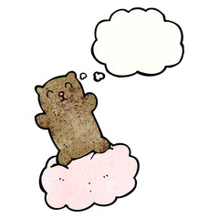 cartoon little bear on cloud