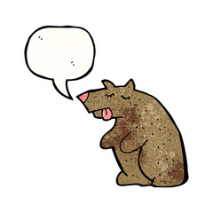 cartoon bear with speech bubble