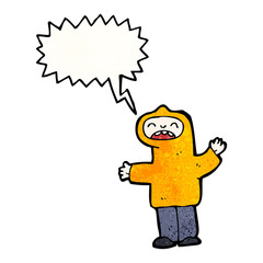 shouting boy in hooded top