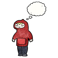cartoon teenager in hooded sweatshirt